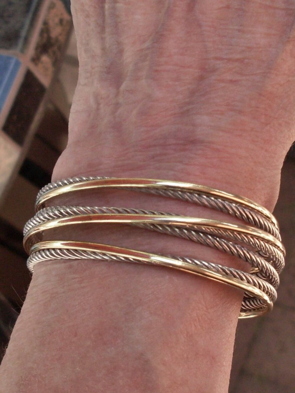 Retired David Yurman Crossover Multi-Row Cuff Bracelet - DY Box - Pouch - Ribbon